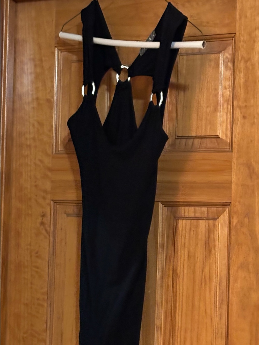 Sleek Black silver ring tank top